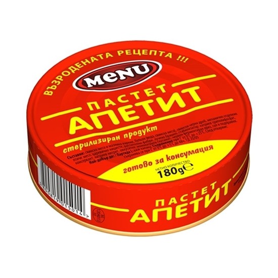 ПАСТЕТ АПЕТИТ МЕНЮ 180 ГР. 0