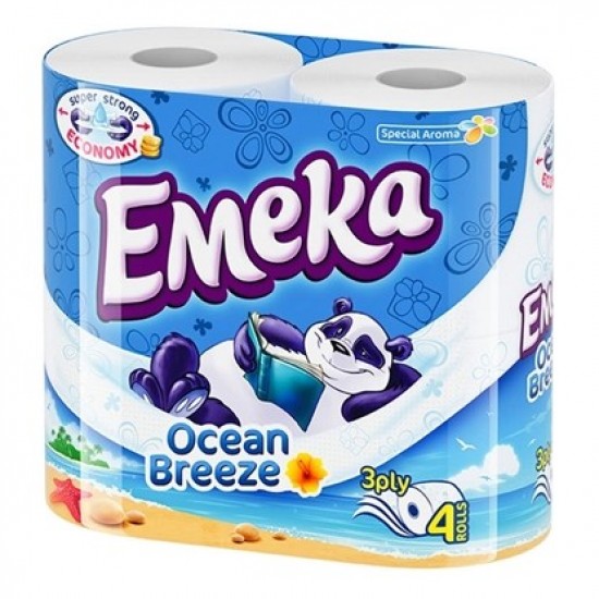 ТОАЛЕТНА ХАРТИЯ ЕМЕКА 4БР./10 OCEAN BREEZE СИНЯ 0